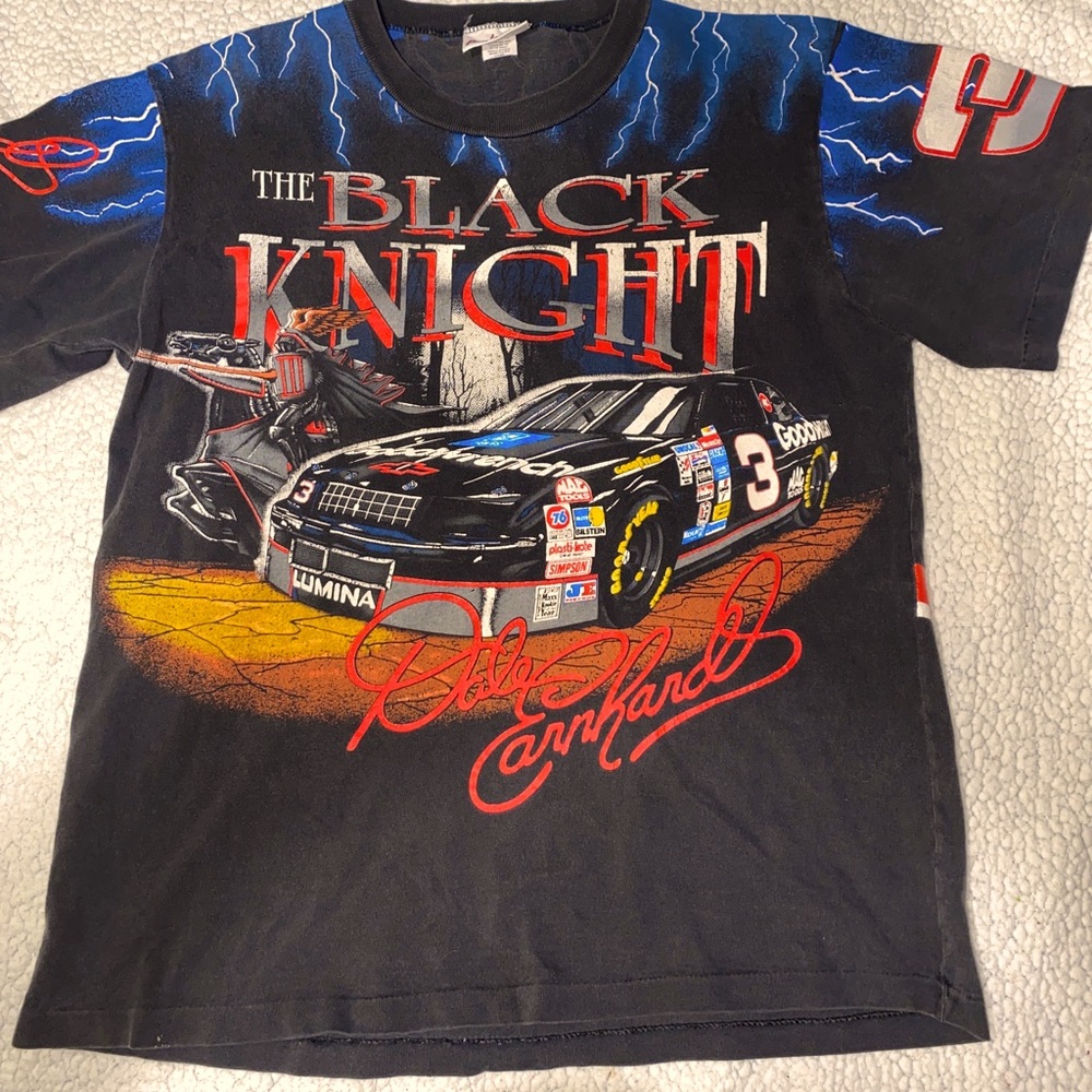 Vintage Dale Earnhardt black night all over print shirt